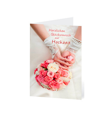 Glückwunschkarten Hochzeit Rosenstrauß LU21 11,5cm x 17,5cm (BxH) 260g Motiv Chromopapier FSC
