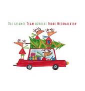 LUMA Weihnachtskarte Rentiere im Auto DIN B6