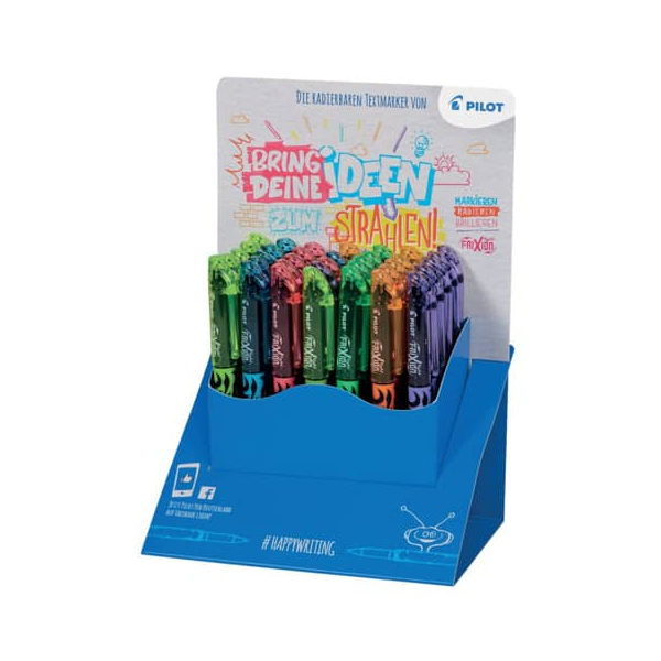 36 Stück Pilot Textmarker Textmarker Frixion light, SW-FL-D36N, Display, 6-farbig sortiert, 3,8mm Keilspitze 4027177216696 Pilot