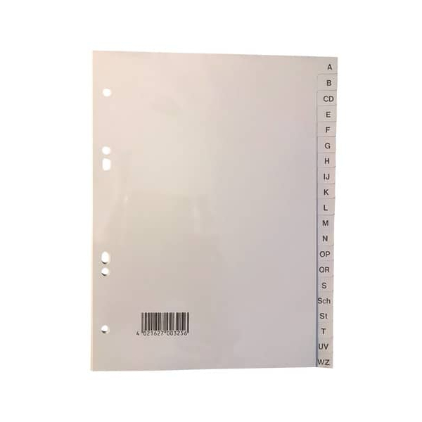 Alpedia Kunststoffregister 325, A bis Z, A5 hoch, 0,12 mm, graue Taben, 20-teilig 4021627003256 Alpedia