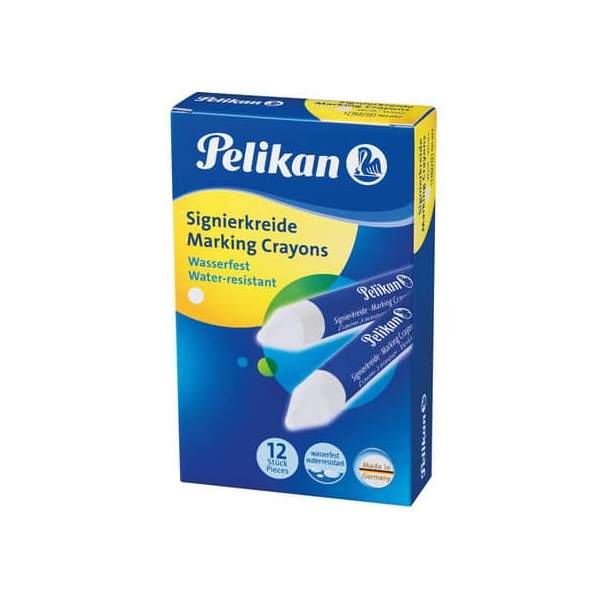 12 Stück Pelikan Signierkreide 762/12, 701052, weiß, rund, 13,5x120mm (ØxL)  Pelikan