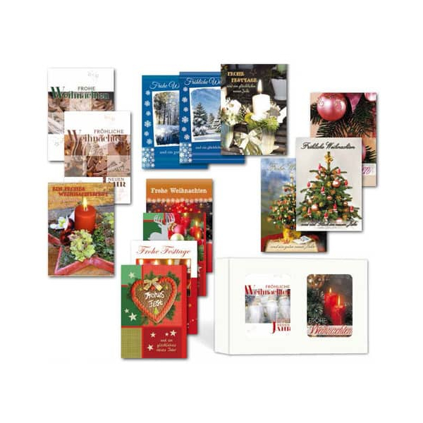 50 Stück Apollo Weihnachtspostkarte 4ST sortiert 9004546574514 Apollo 4 Stück