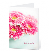 Gutscheinkarte Blumen mit Innentext AM516 11,5cm x 17,5cm (BxH) 260g Mit Innentext "im Wert von...in Worten...laufende Nr....Der