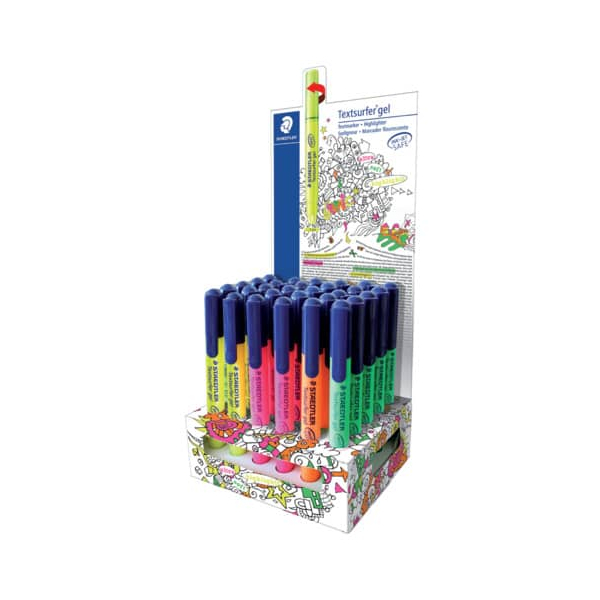 30 Stück Staedtler Textmarker Textsurfer Gel 264, 264 CA30, Display, 4-farbig sortiert, 3mm Rundspitze  Staedtler