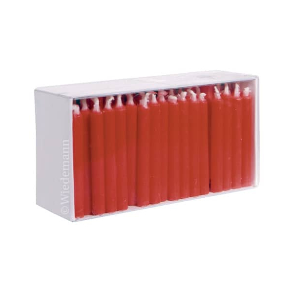 100 Stück Wiedemann Christbaumkerzen 252004.001 rot 65x7mm (HxØ) ca. 1,5 Stunden Brenndauer  Wiedemann