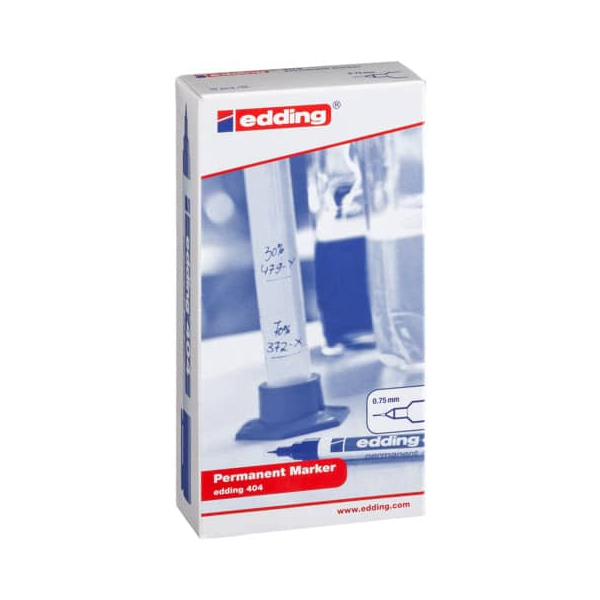 10 Stück Edding Permanentmarker Permanentmarker, 4-404099, Packung, 4-farbig sortiert, 0,75mm Rundspitze  Edding