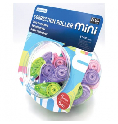 Korrekturroller 51660 Mini, farbig sortiert, 4,2mm x 6m, Einweg, in Candybox
