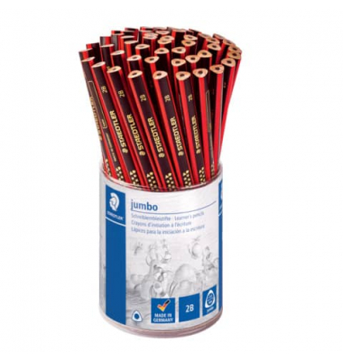 Bleistift Noris Jumbo im Köcher, 1285 KP50, Härte 2B, 4,0mm, schwarz/rot