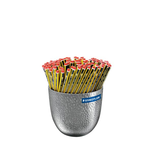 144 Stück Staedtler Bleistift Noris 120 im Blumentopf, 120 BT1, Härte HB, 2,0mm, schwarz/gelb 4007817112762 Staedtler