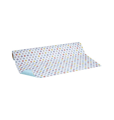 Geschenkpapier Atelier 513180, Punkte, 50cm x 20m, bunt/blau