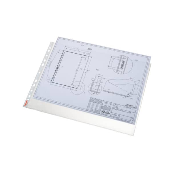 50 Stück Esselte Prospekthüllen Standard Plus 55230, A3 quer transluzent genarbt, oben offen, 0,085mm  Esselte