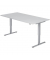 Schreibtisch, elektrisch höhenverstellbar, 73-119cm (H), 180x80cm (BxT), rechteckig, weiß / silber