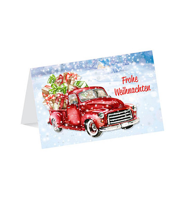 LUMA Weihnachtskarte rotes Auto DIN B6
