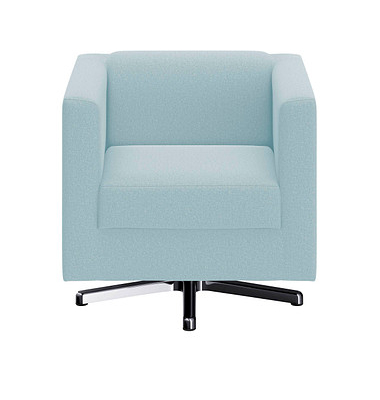 DOMO Collection Sessel BOB hellblau silber Stoff