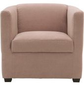 DOMO Collection Sessel BOB rosa schwarz Stoff