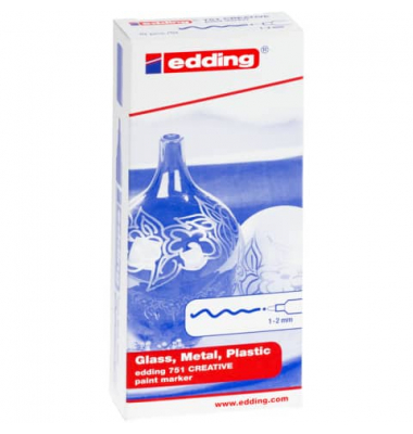 Lackmarker Glanzlack-Marker, 751-9-999, Packung, gelb/orange/rot/pink/violett/blau/hellblau/gr&uuml;n/braun/schwarz, 1-2mm Rundspitze