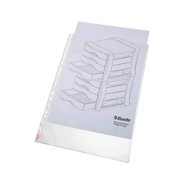 50 Stück Esselte Prospekthüllen Standard Plus 55231, A3 transluzent genarbt, oben offen, 0,085mm  Esselte