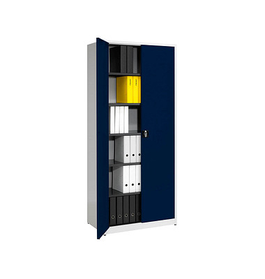 mauser Stahlschrank BF 5/22 STG - 7035/5003 lichtgrau, saphirblau 95,0 x 50,0 x 220,0 cm