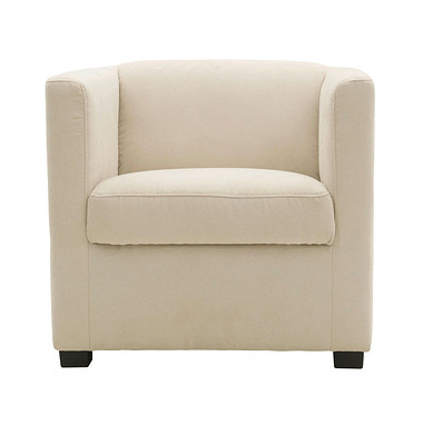 DOMO Collection Sessel BOB beige schwarz Stoff