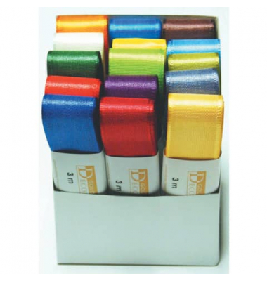 Taftband 1445025991503, 25mm x 3m, farbig sortiert