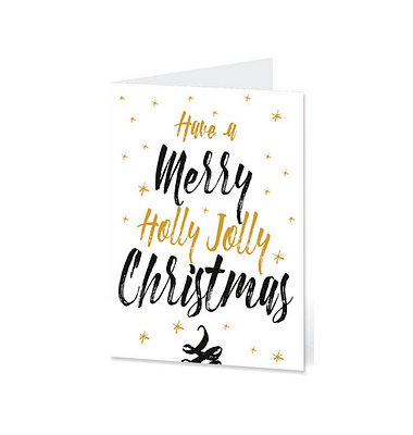 LUMA Weihnachtskarte Schrift schwarz/gold DIN B6