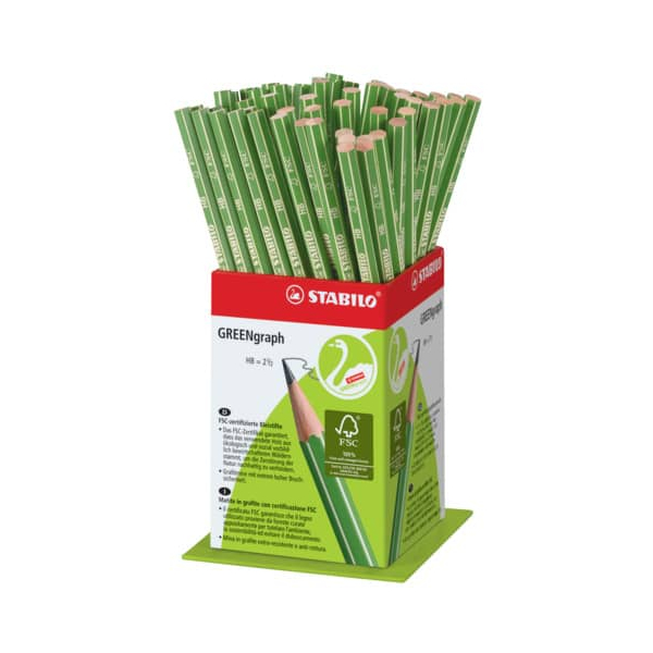 60 Stück Stabilo Bleistift GREENgraph Kleindisplay, 6003/60-1, Härte HB, grün  Stabilo