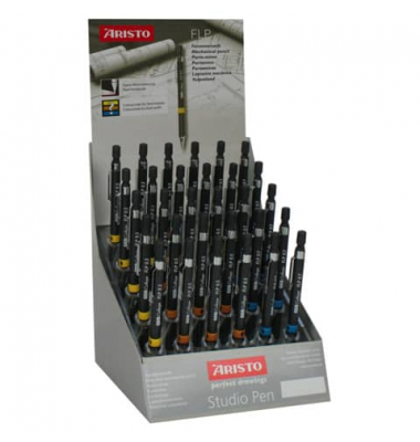 Druckbleistift Feinminenstift FLP Display (30), VD85909, 30x schwarz, 0,3mm+0,5mm+0,7mm, HB