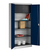 mauser Stahlschrank BF 4T  - 7035/5003 lichtgrau, saphirblau 95,0 x 42,0 x 195,0 cm