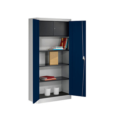 mauser Stahlschrank BF 4T  - 7035/5003 lichtgrau, saphirblau 95,0 x 42,0 x 195,0 cm