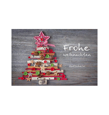 Gutscheinkarte Knopfbaum LU1026 11,5cm x 17,5cm (BxH) 300g ohne Innentext Motiv Chromopapier FSC