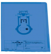 Sichthüllen Standard 233706, A4, blau, transluzent genarbt, oben & rechts offen, 