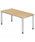 Schreibtisch, manuell höhenverstellbar, 68-76cm (H), 160x80cm (BxT), rechteckig, ahorn / silber
