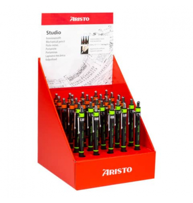 Druckbleistift Feinminenstift Studio Display (30), 70-VD85903, Härte HB, 0,5mm / 0,7mm, schwarz, mit Radiergummi