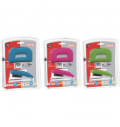 Heftgerät E15 + Locher E210 - sortiert, inkl. Heftkammern, Blisterverpackung