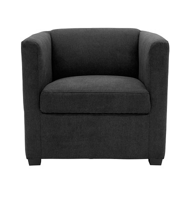 DOMO Collection Sessel BOB dunkelgrau schwarz Stoff