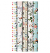 Geschenkpapier 33053 222240, sortiert (5 Motive), Weihnachten, 70cm x 2m, farbig sortiert