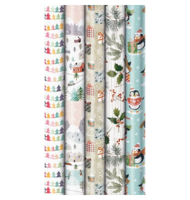 Geschenkpapier 33053 222240, Weihnachten, 70cm x 2m, mehrfarbig