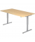 Schreibtisch, elektrisch höhenverstellbar, 73-119cm (H), 180x80cm (BxT), rechteckig, ahorn / silber