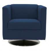 DOMO Collection Sessel BOB blau silber Stoff