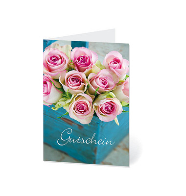 Gutscheinkarte Rosen AM510 11,5cm x 17,5cm (BxH) 260g Motiv Chromopapier FSC