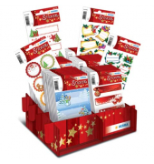 Weihn.Etiketten Geschenke sortiert
