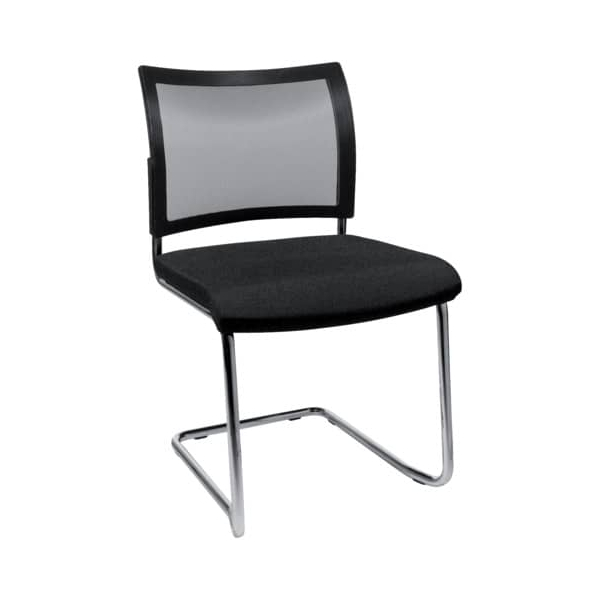2 Stück Topstar Besucherstuhl , schwarz / chrom, ohne Armlehnen, Freischwinger 4014296361178 Topstar