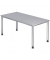 Schreibtisch, manuell höhenverstellbar, 68-76cm (H), 160x80cm (BxT), rechteckig, grau / silber