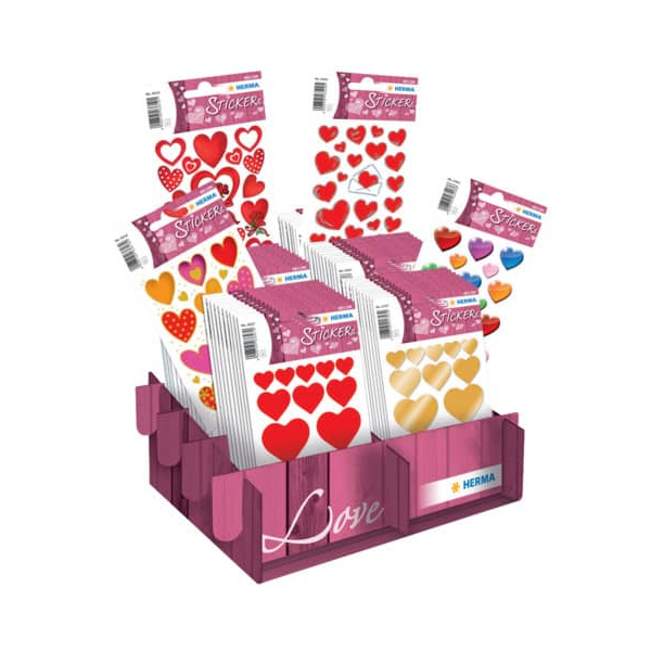 60 Stück Herma Schmucketikett Decor Love sortiert 4008705017565 Herma