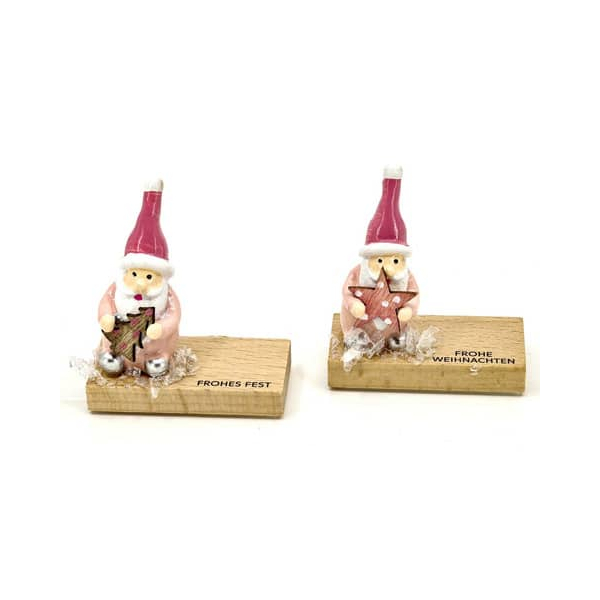 20 Stück Alpedia Weihnachtsmann auf Holztafel sortiert  HEAD