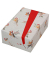 Geschenkpapier Robin 511750, Vogel mit Weihnachtsmütze, 50cm x 20m, beige/rot
