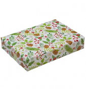 Geschenkpapier Vermont 509990, Ilexbeeren, 50cm x 20m, weiß/grün/rot/braun