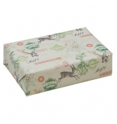 Geschenkpapier Yorkshire 507850, Hirsch, 50cm x 20m, natur/grün/rot