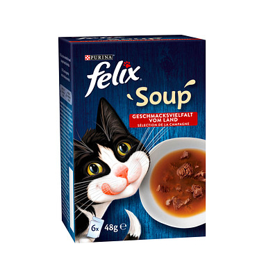 Katzen-Nassfutter Soup Geschmacksvielfalt vom Land mit Rind, Huhn und Lamm Katzen-Nassfutter Soup Geschmacksvielfalt vom Land mit Rind, Huhn und Lamm