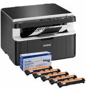 brother DCP-1612WVB inkl. 5 Toner 3 in 1 Laser-Multifunktionsdrucker schwarz